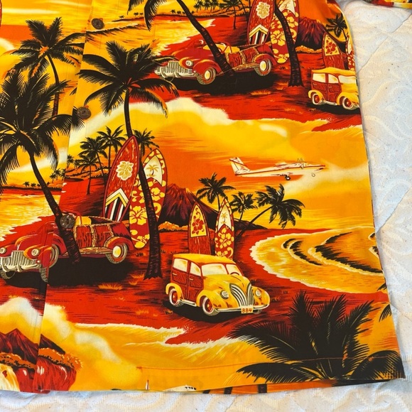Vintage Royal Creations Mens XL Hawaiian Shirt Made in Hawaii Aloha Orange Red - Picture 6 of 12